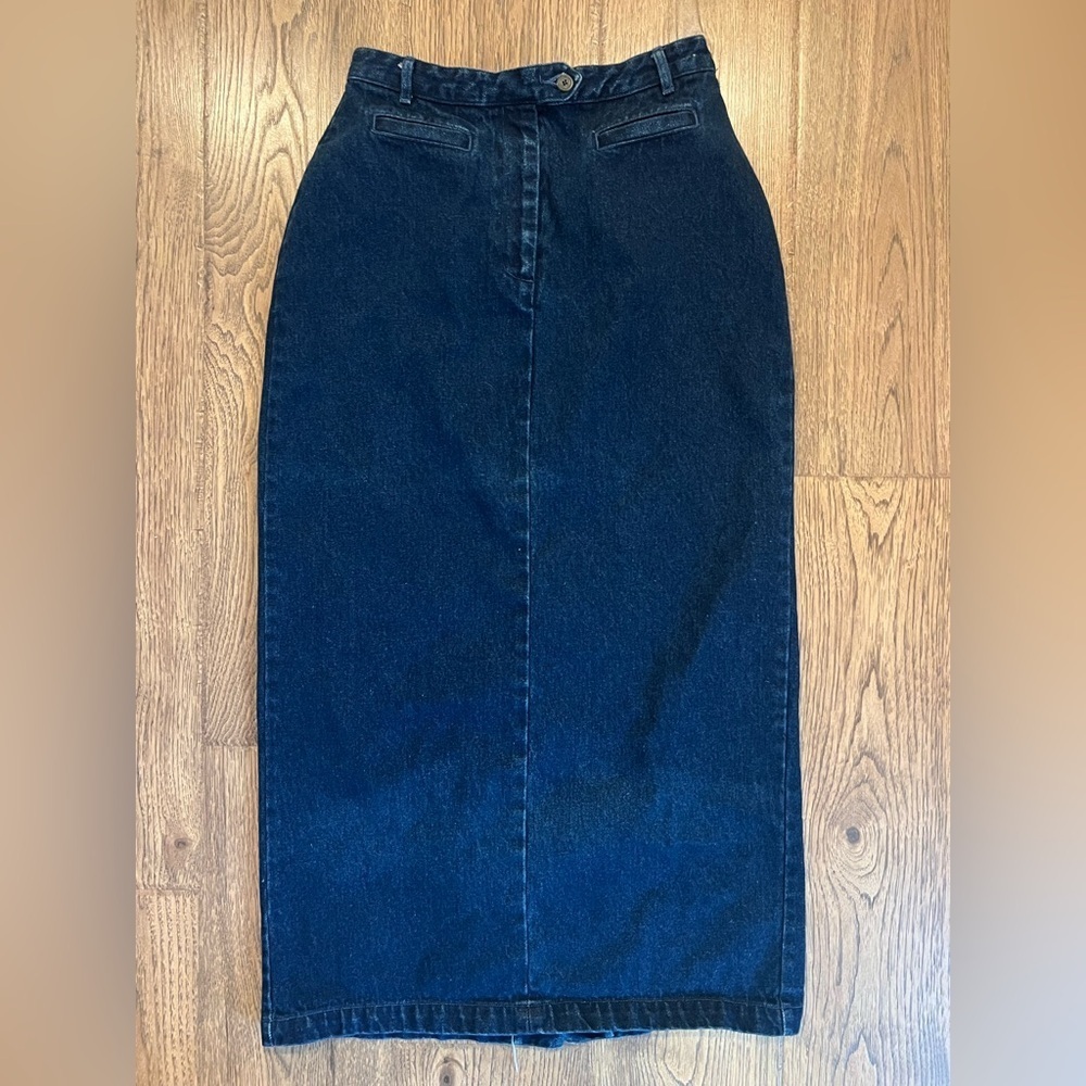 VTG 90s Mountain Lake Denim Pencil Skirt Women's 10  Pockets Back Slit